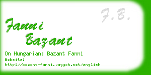 fanni bazant business card